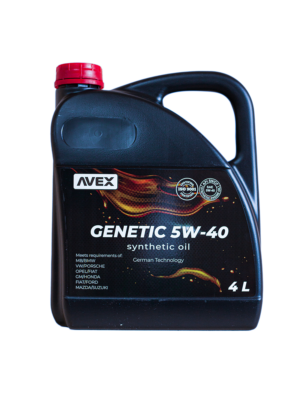 Олива моторна AVEX GENETIC 5W-40 Synth, API SN/CF, 4 л